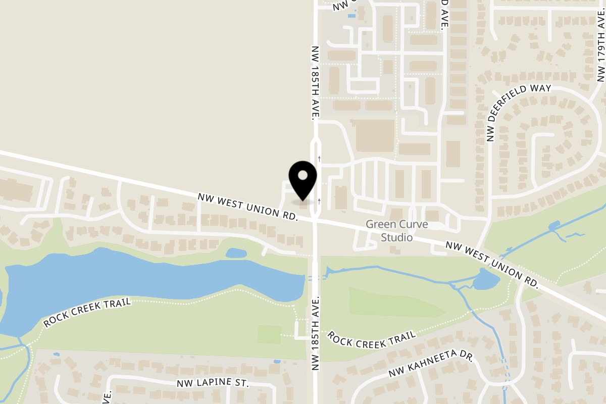 Map showing the location of Mad Greek Deli West Side on 18515 NW West Union Rd in Portland